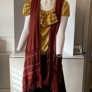 Knox Rose Chic Rust Colored Vest